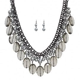 Pearl & Crystal Drop layer Necklace - The Best Accessory