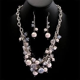 Crystal Cluster Necklace Set - The Best Accessory