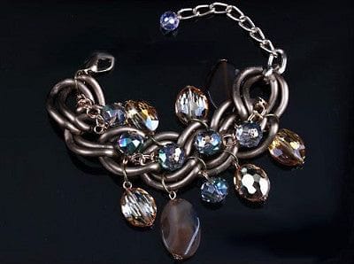 Crystal, Agate and Chain Bracelet - The Best Accessory