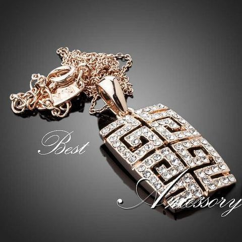 The Best Accessory GY Style Crystal Dog Tag Pendant Necklace