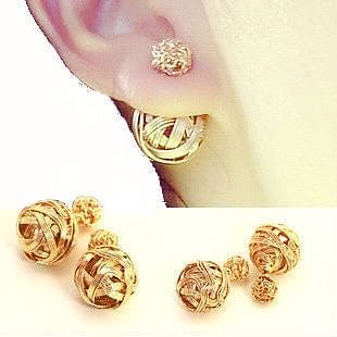 Double Sided Gold Ball Earrings - The Best Accessory