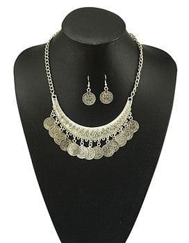 Gypsy Bohemian Crescent Bib Statement Necklace set - The Best Accessory