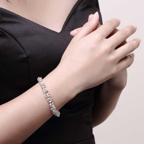 925 Silver Circle Cluster Link Bracelet - The Best Accessory