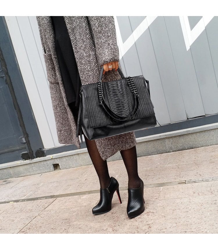 The Best Accessory NIGEDU Large Leather Tote Handbag