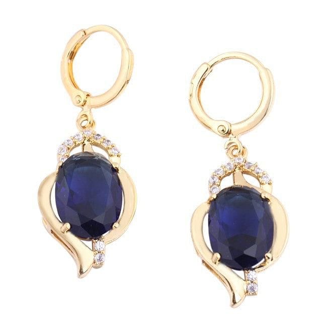 The Best Accessory Vintage Sapphire Blue and Rhinestone Drop Earrings