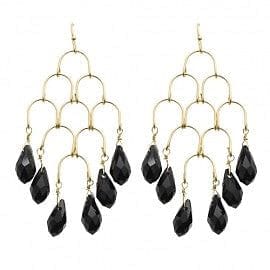 The Best Accessory Black Teardrop Chandelier Earring