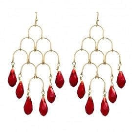The Best Accessory Red Teardrop Chandelier Earring