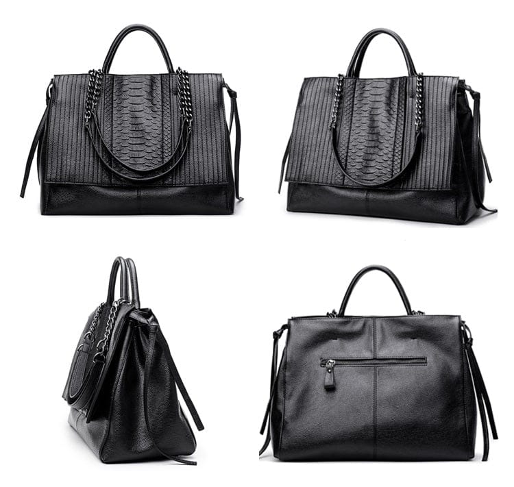 The Best Accessory NIGEDU Large Leather Tote Handbag