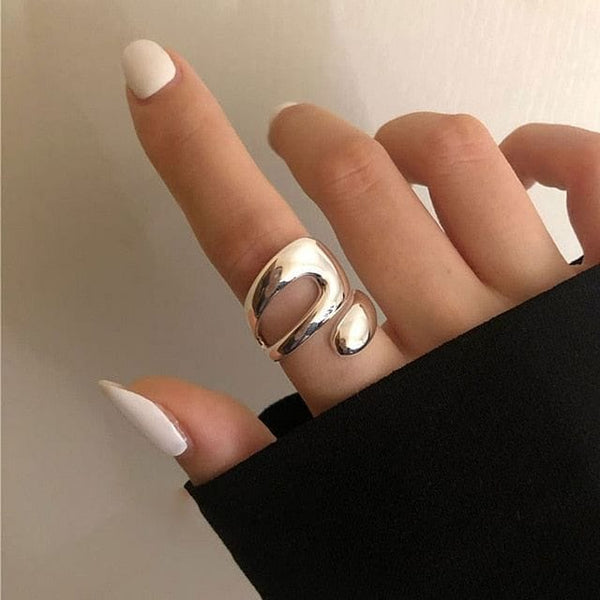 The Best Accessory Resizable / Hollow 925 Sterling Silver Creative Hollow Irregular Rings