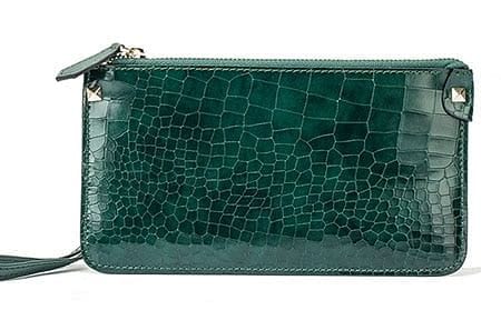 The Best Accessory QW5110 green Green Crocodile Cow Leather Wallet Phone Wallet