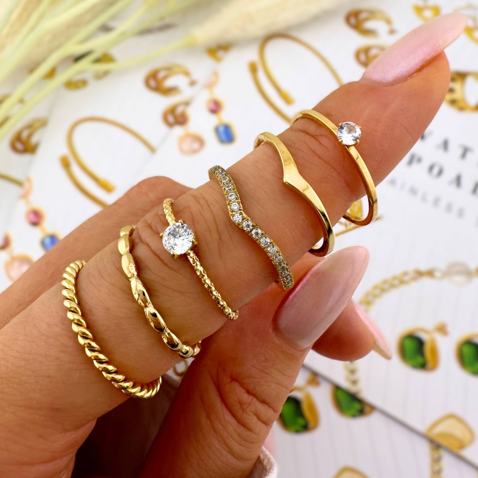 18K gold plated Stainless steel finger ring, Intensity - The Best Accessory
