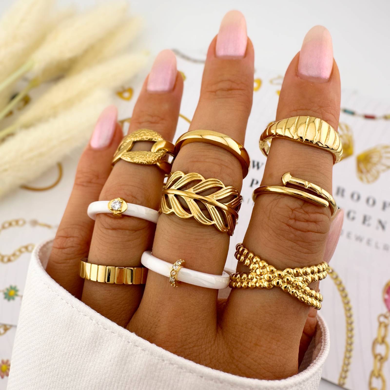 18K gold plated Stainless steel finger ring, Intensity - The Best Accessory