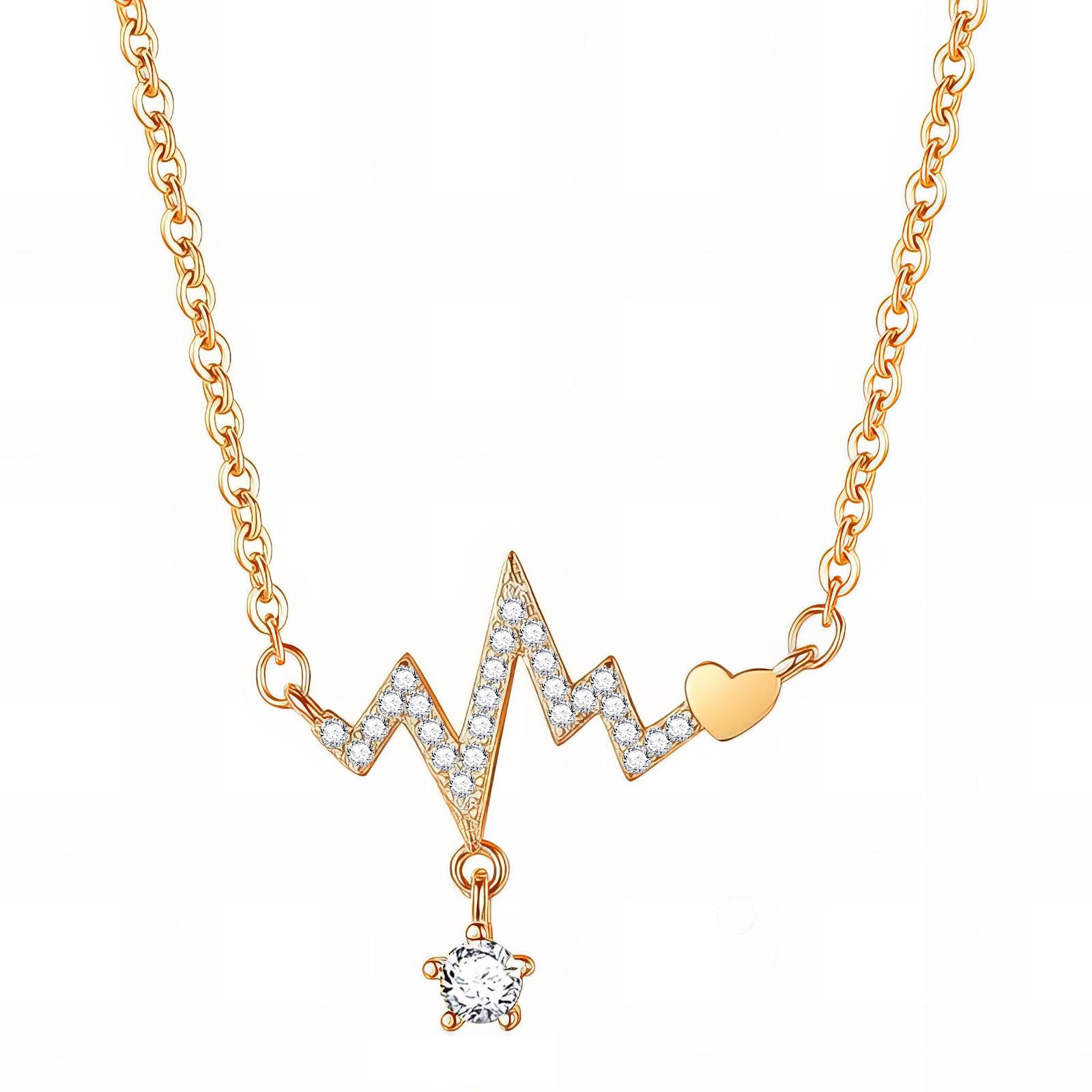 18K gold plated Stainless steel  Heart necklace, Intensity - The Best Accessory