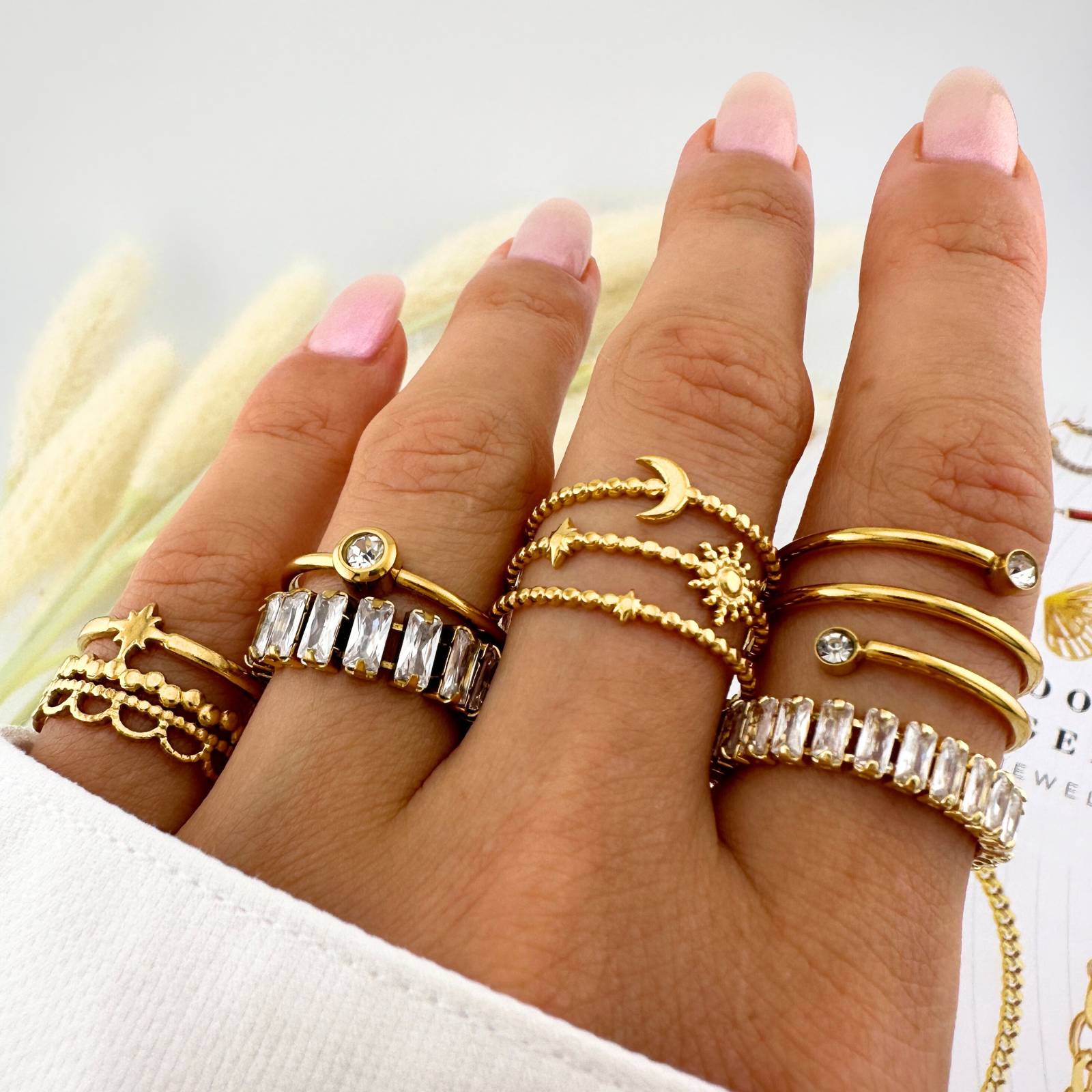 18K gold plated Stainless steel finger ring, Intensity - The Best Accessory