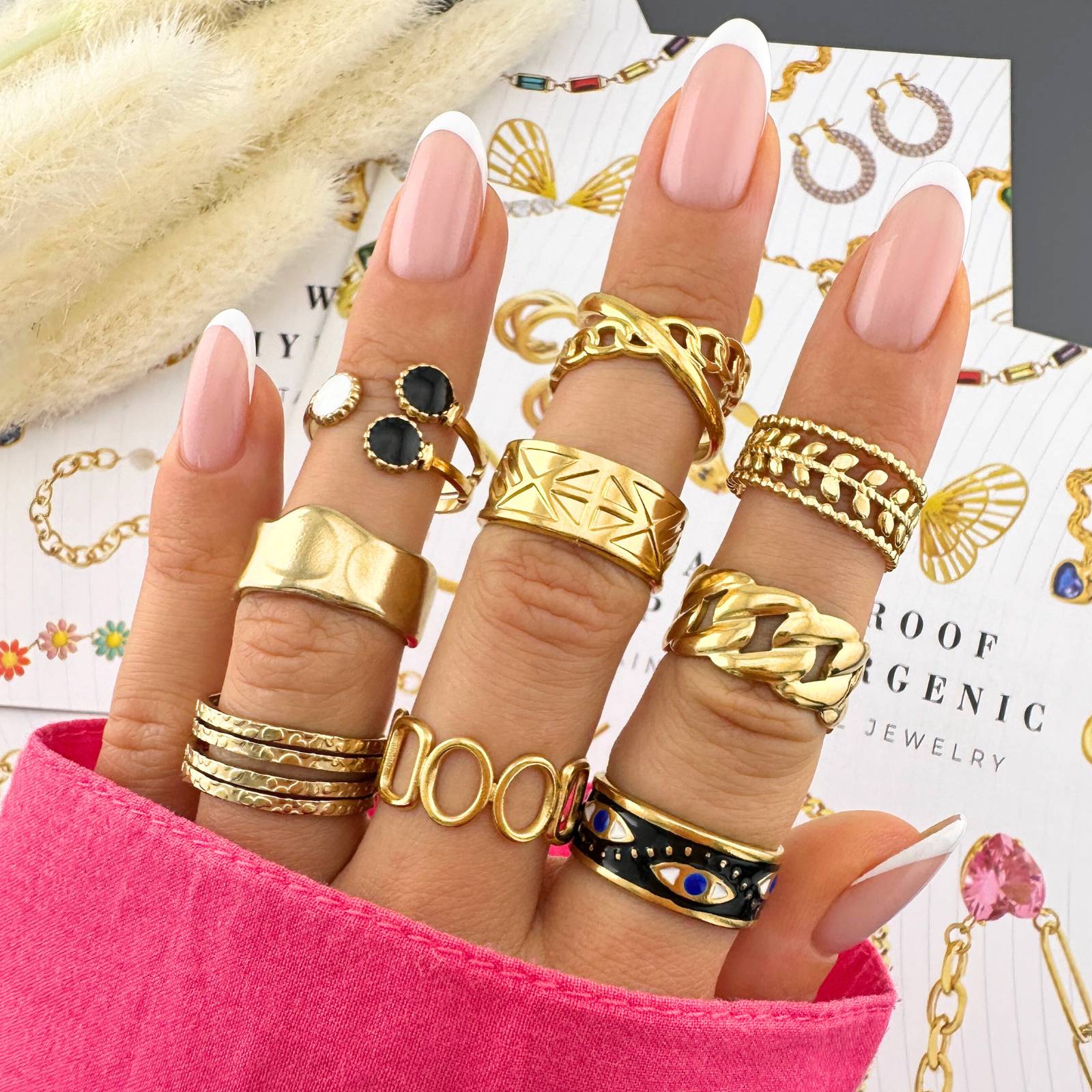18K gold plated Stainless steel finger ring, Intensity - The Best Accessory