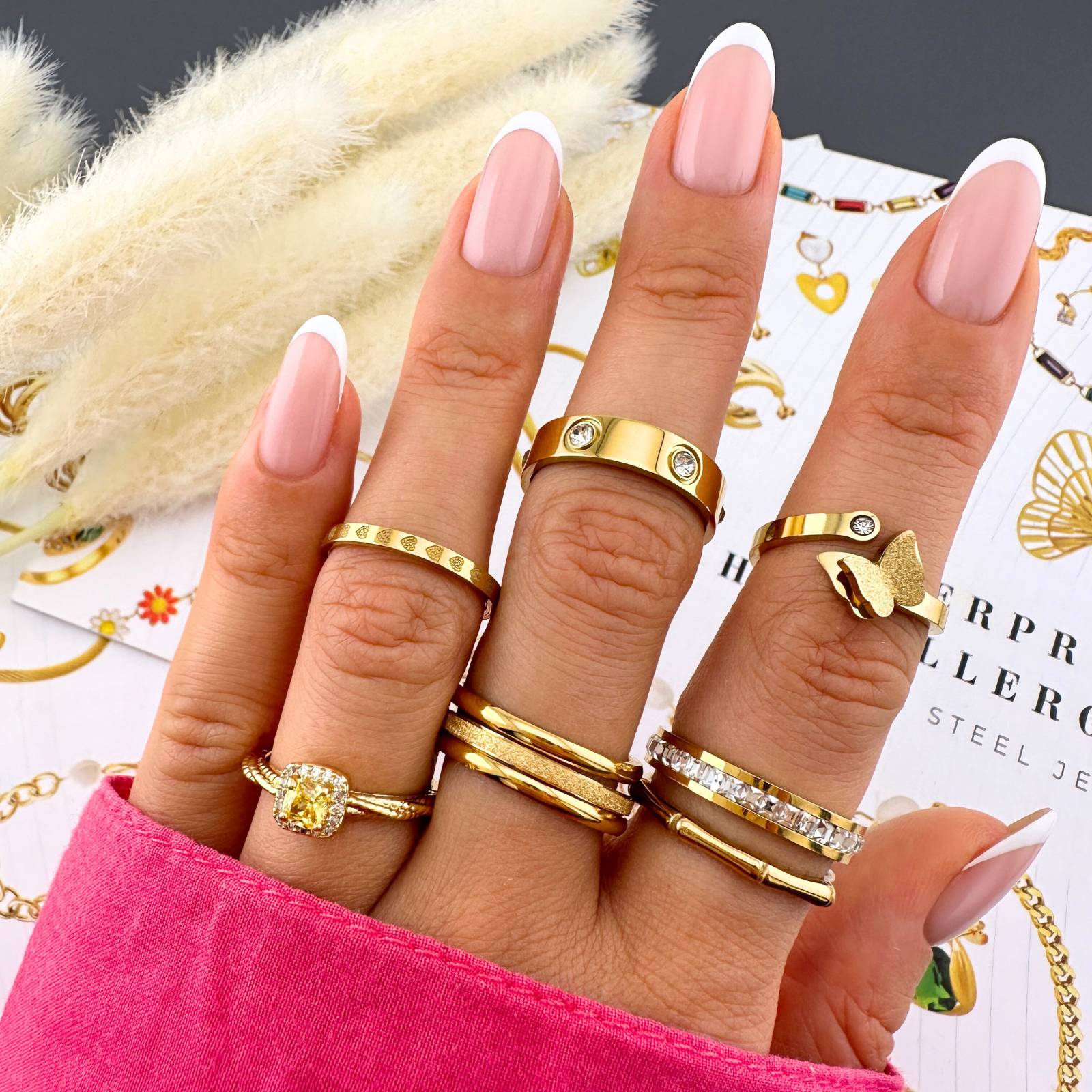 18K gold plated Stainless steel finger ring, Intensity - The Best Accessory