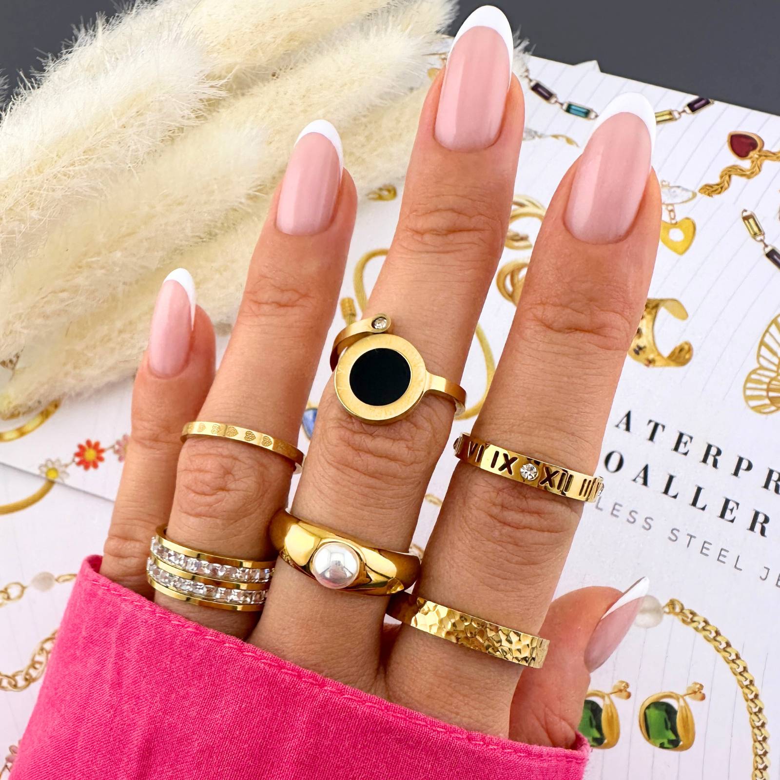 18K gold plated Stainless steel  Hearts finger ring, Intensity - The Best Accessory