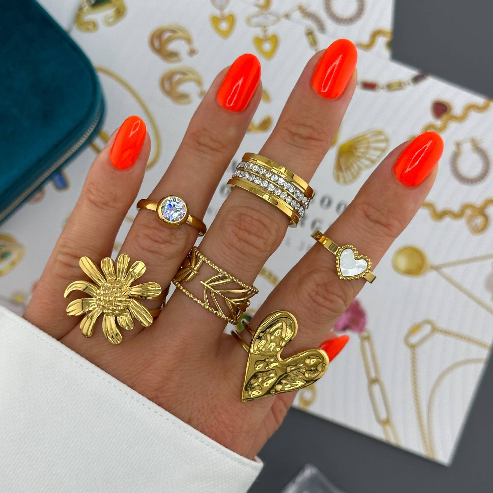 18K gold plated Stainless steel finger ring, Intensity - The Best Accessory