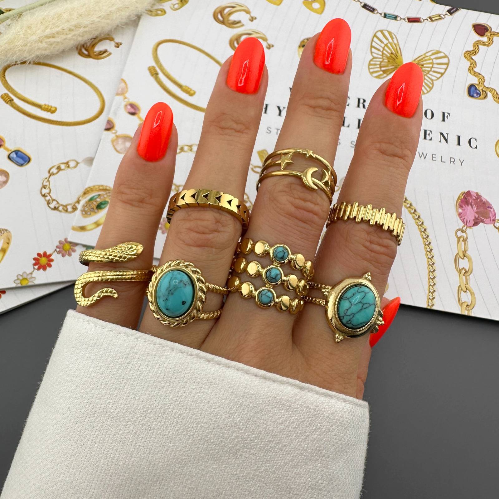18K gold plated Stainless steel finger ring, Intensity - The Best Accessory