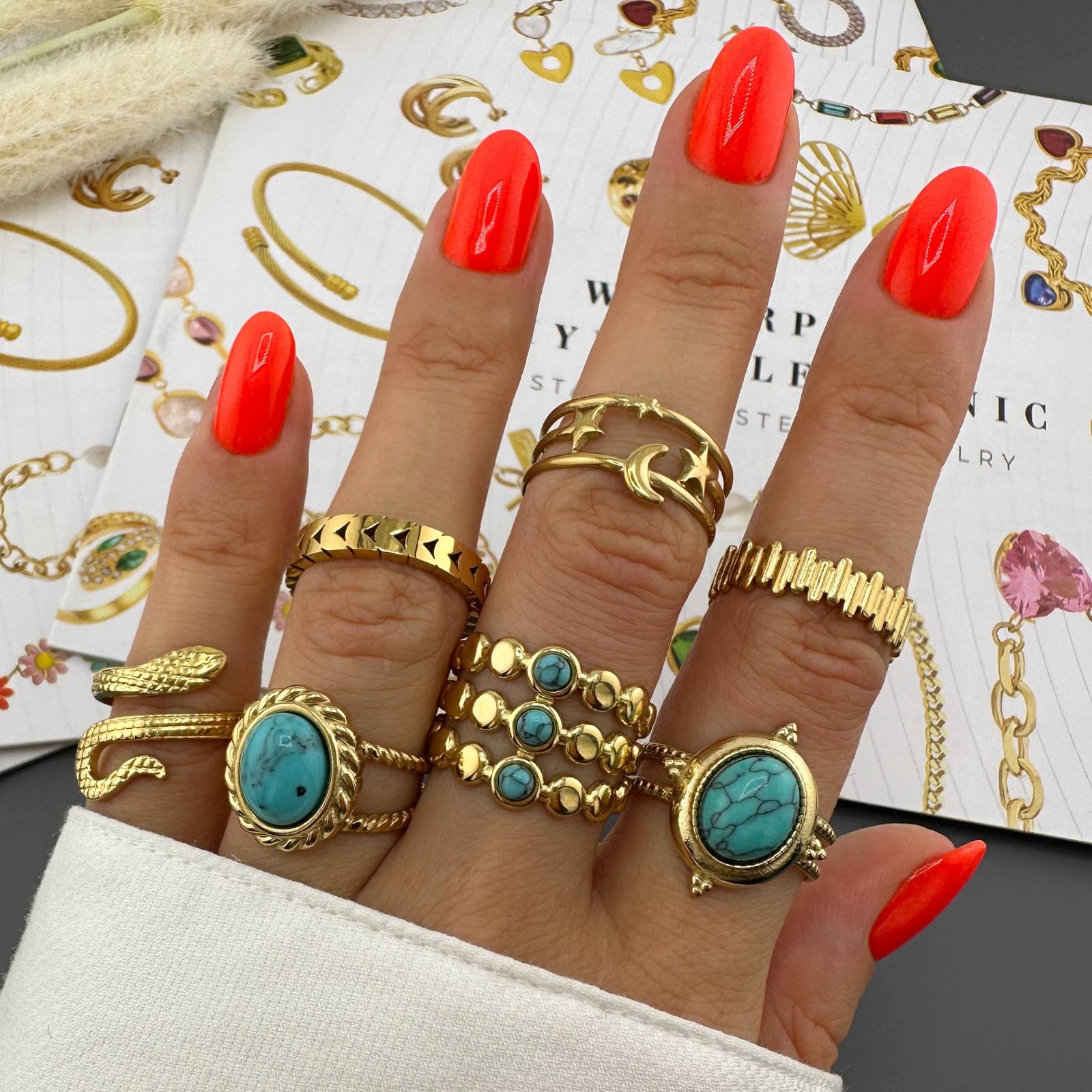 18K gold plated Stainless steel finger ring, Intensity - The Best Accessory