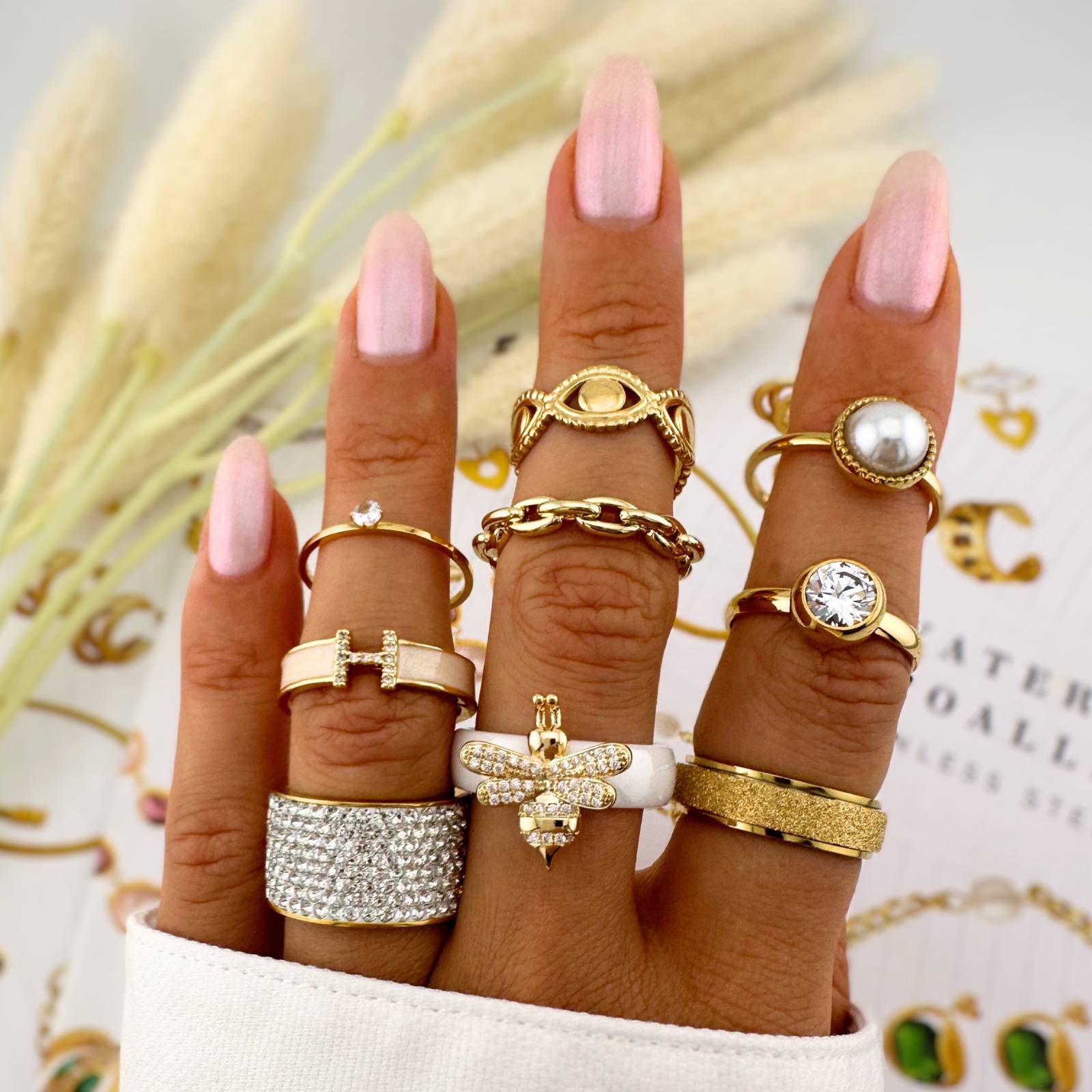 18K gold plated Stainless steel finger ring, Intensity - The Best Accessory