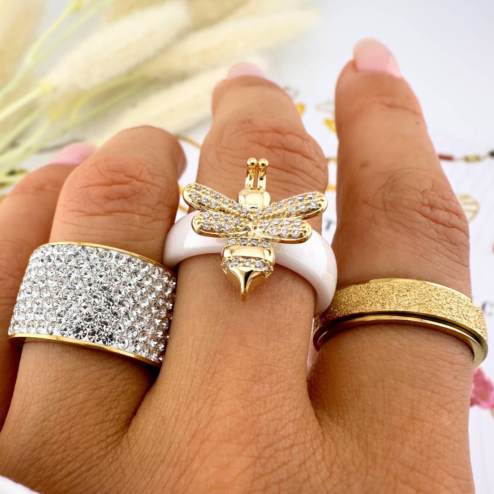 18K gold plated Stainless steel finger ring, Intensity - The Best Accessory