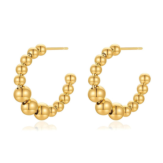 18K Gold Plated Stainless Steel Hoop Earrings, Intensity - The Best Accessory