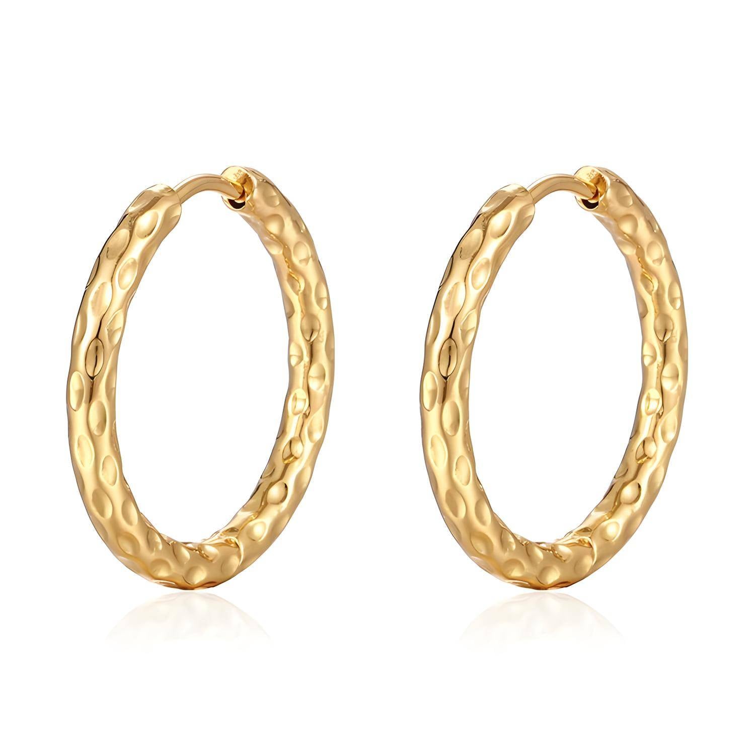 18K Gold Plated Stainless Steel Hoop Earrings, Intensity - The Best Accessory