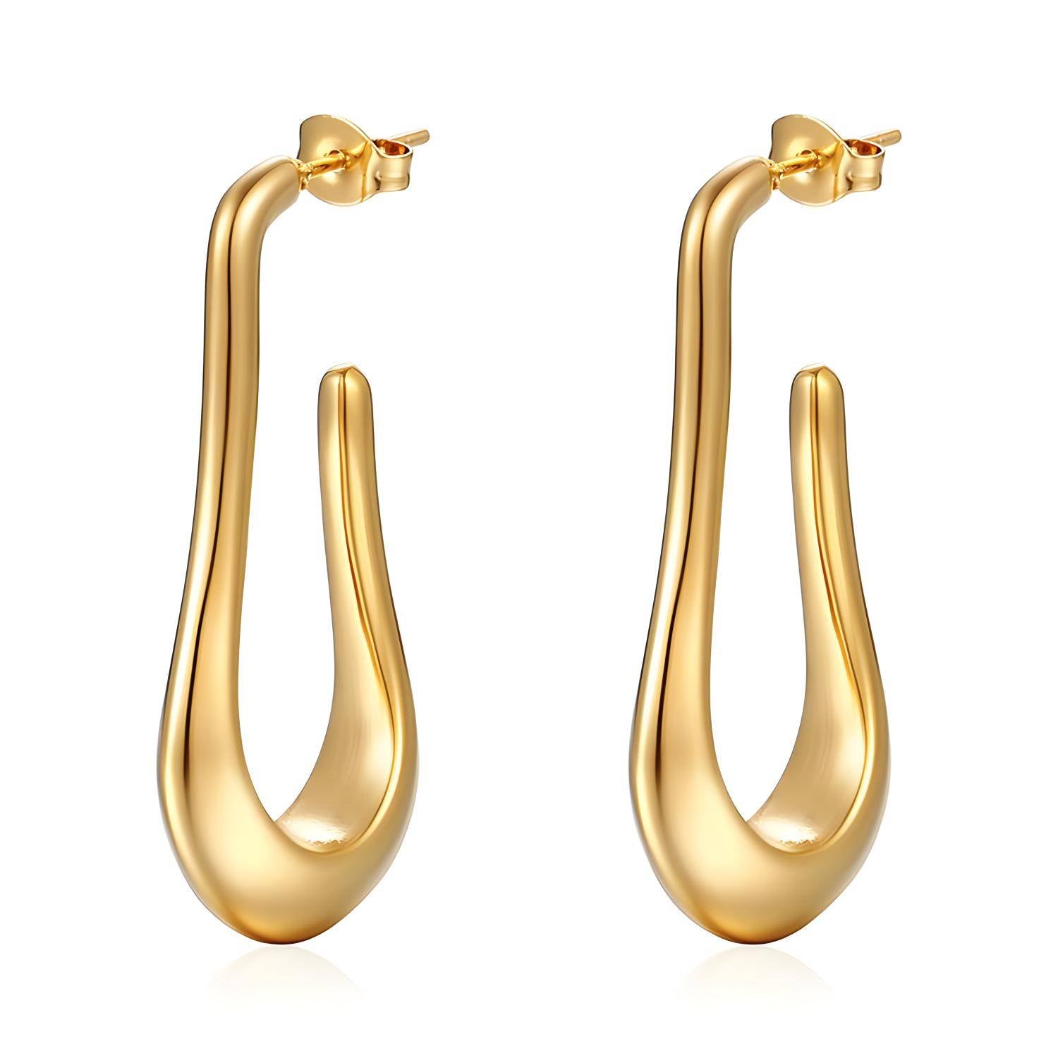 18K Gold Plated Stainless Steel Irregular Hoop Earrings, Intensity - The Best Accessory