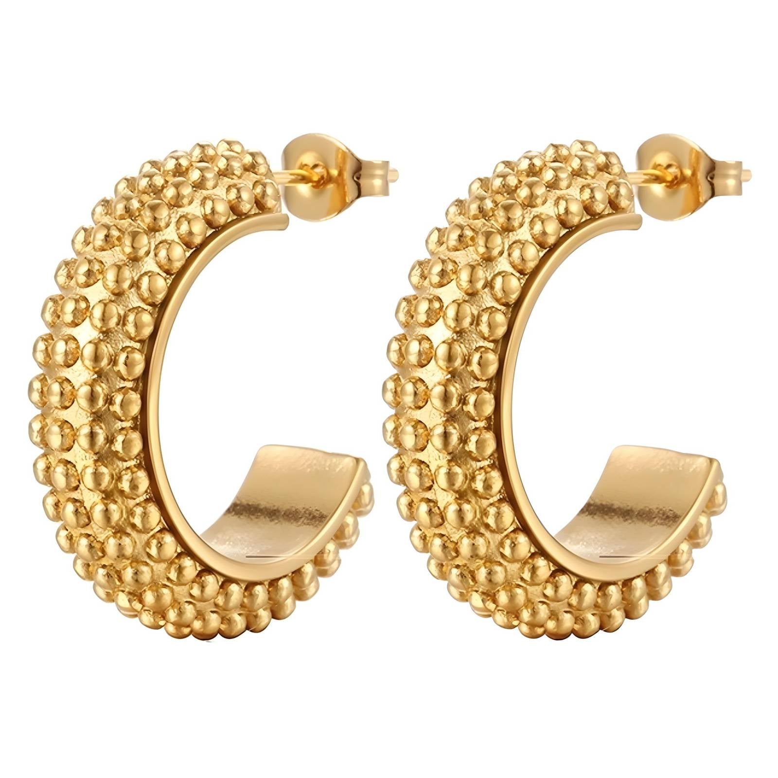 18K Gold Plated Stainless Steel Hoop Earrings, Intensity - The Best Accessory