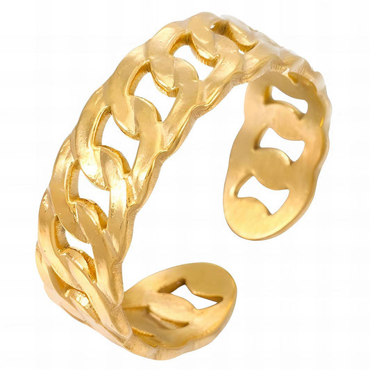 18K gold plated Stainless steel finger ring, Intensity - The Best Accessory