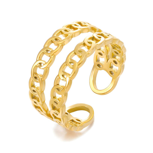 18K gold plated Stainless steel finger ring, Intensity - The Best Accessory