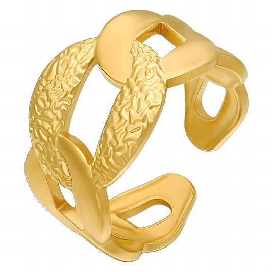 18K gold plated Stainless steel finger ring, Intensity - The Best Accessory