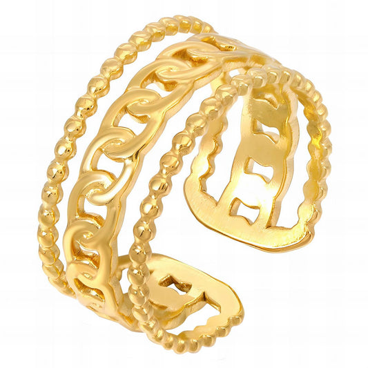 18K gold plated Stainless steel finger ring, Intensity - The Best Accessory