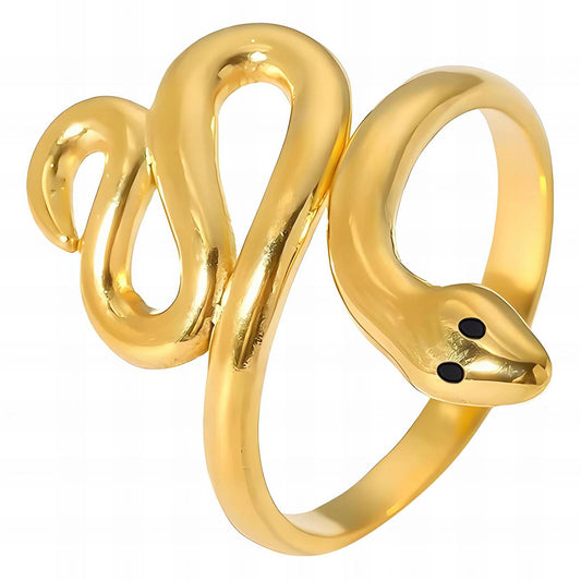 18K gold plated Stainless steel  Snake finger ring, Intensity - The Best Accessory