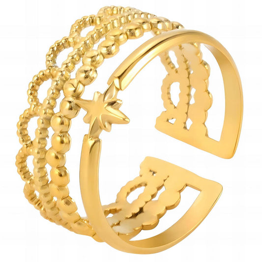 18K gold plated Stainless steel finger ring, Intensity - The Best Accessory