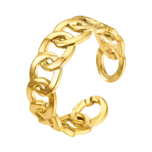 18K gold plated Stainless steel finger ring, Intensity - The Best Accessory