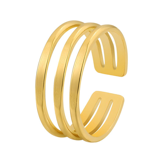 18K gold plated Stainless steel finger ring, Intensity - The Best Accessory