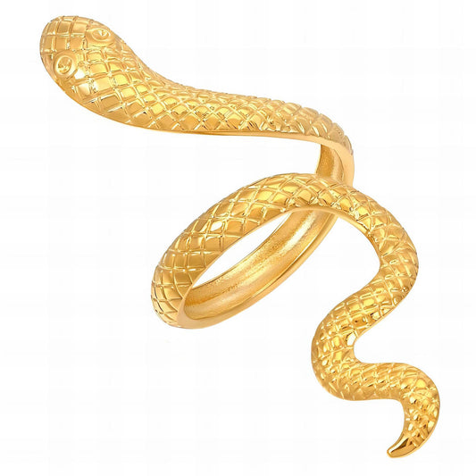 18K gold plated Stainless steel  Snake finger ring, Intensity - The Best Accessory