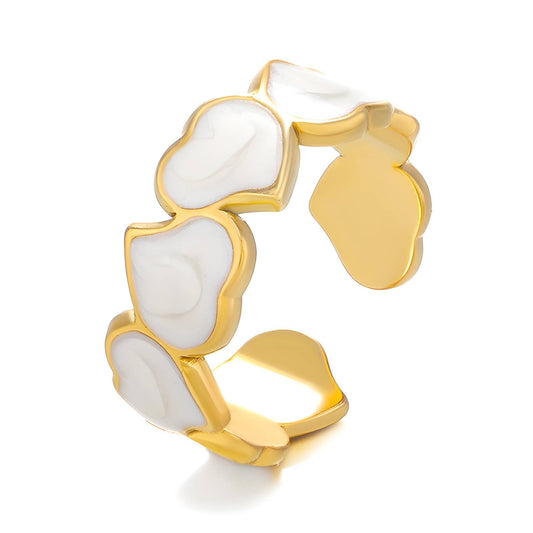 18K gold plated Stainless steel  Heart finger ring, Intensity - The Best Accessory