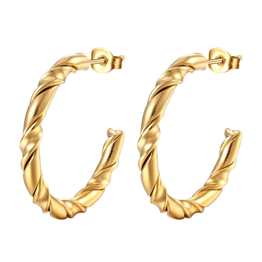 18K Gold Plated Stainless Steel Hoop Earrings, Intensity - The Best Accessory