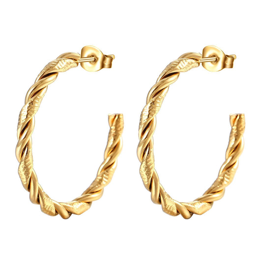 18K Gold Plated Stainless Steel Hoop Earrings, Intensity - The Best Accessory