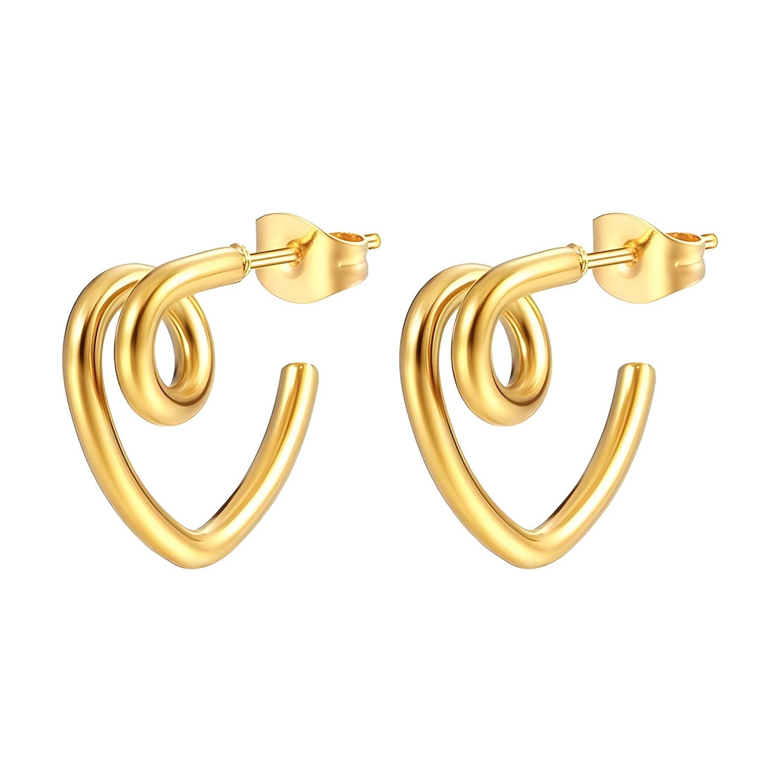 18K Gold Plated Stainless Steel Hoop Earrings, Intensity - The Best Accessory
