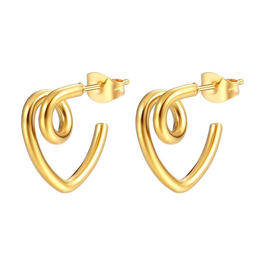 18K Gold Plated Stainless Steel Hoop Earrings, Intensity - The Best Accessory