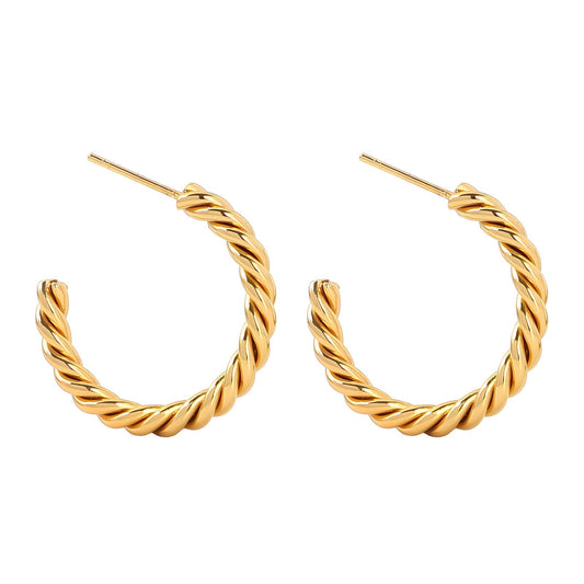 18K Gold Plated Stainless Steel Hoop Earrings, Intensity - The Best Accessory