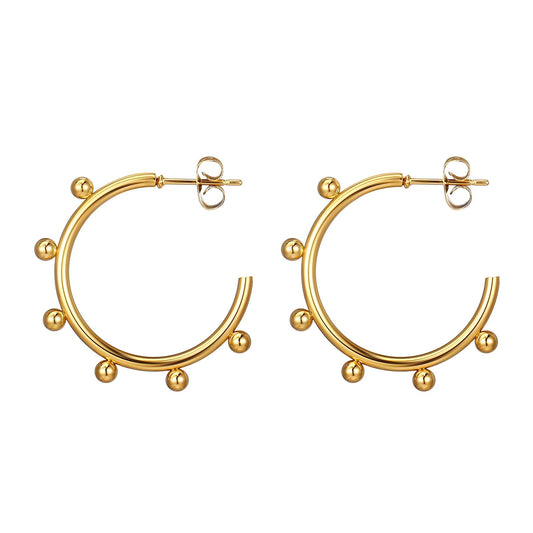 18K Gold Plated Stainless Steel Hoop Earrings, Intensity - The Best Accessory