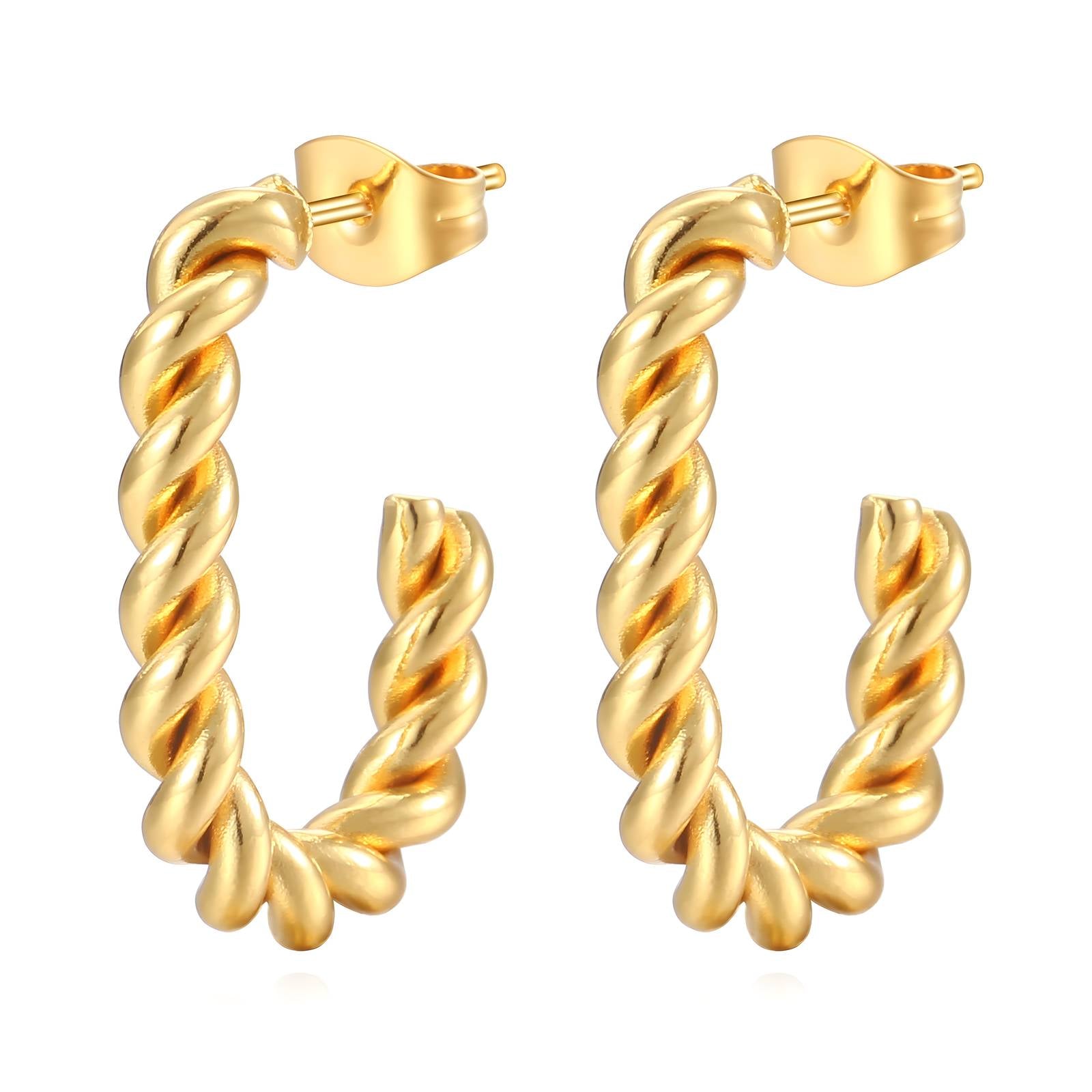 18K Gold Plated Stainless Steel Hoop Earrings, Intensity - The Best Accessory