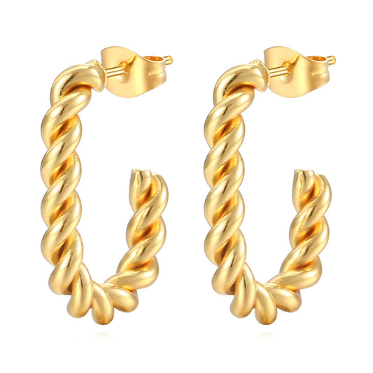 18K Gold Plated Stainless Steel Hoop Earrings, Intensity - The Best Accessory