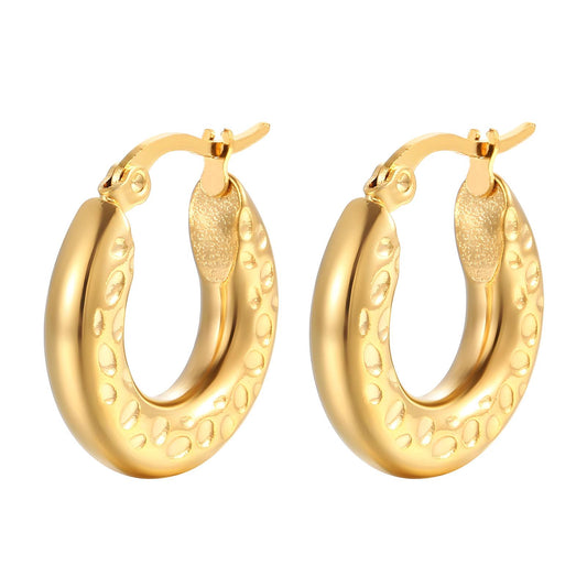 18K Gold Plated Stainless Steel Hoop Earrings, Intensity - The Best Accessory