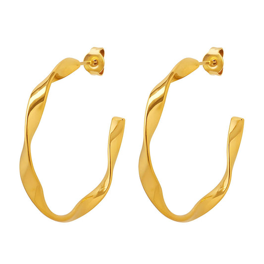 18K Gold Plated Stainless Steel Hoop Earrings, Intensity - The Best Accessory